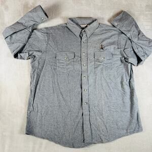 Vintage Winter Run Flannel Shirt Men 3XL‎ Gray Button Down USA Pockets Outdoor
